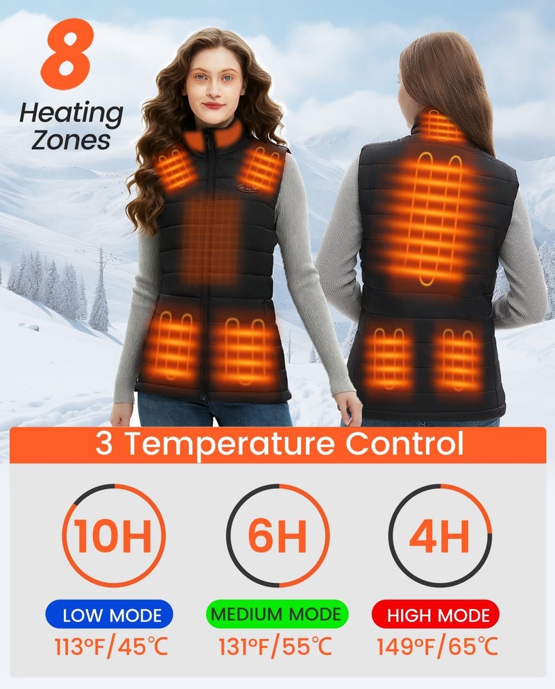 Flyhare Store Heated Vest for Women with Battery Pack Included 16000mAh 7.4V,Warming Women's Heated Vest,Rechargeable Heating Vests - Image 3